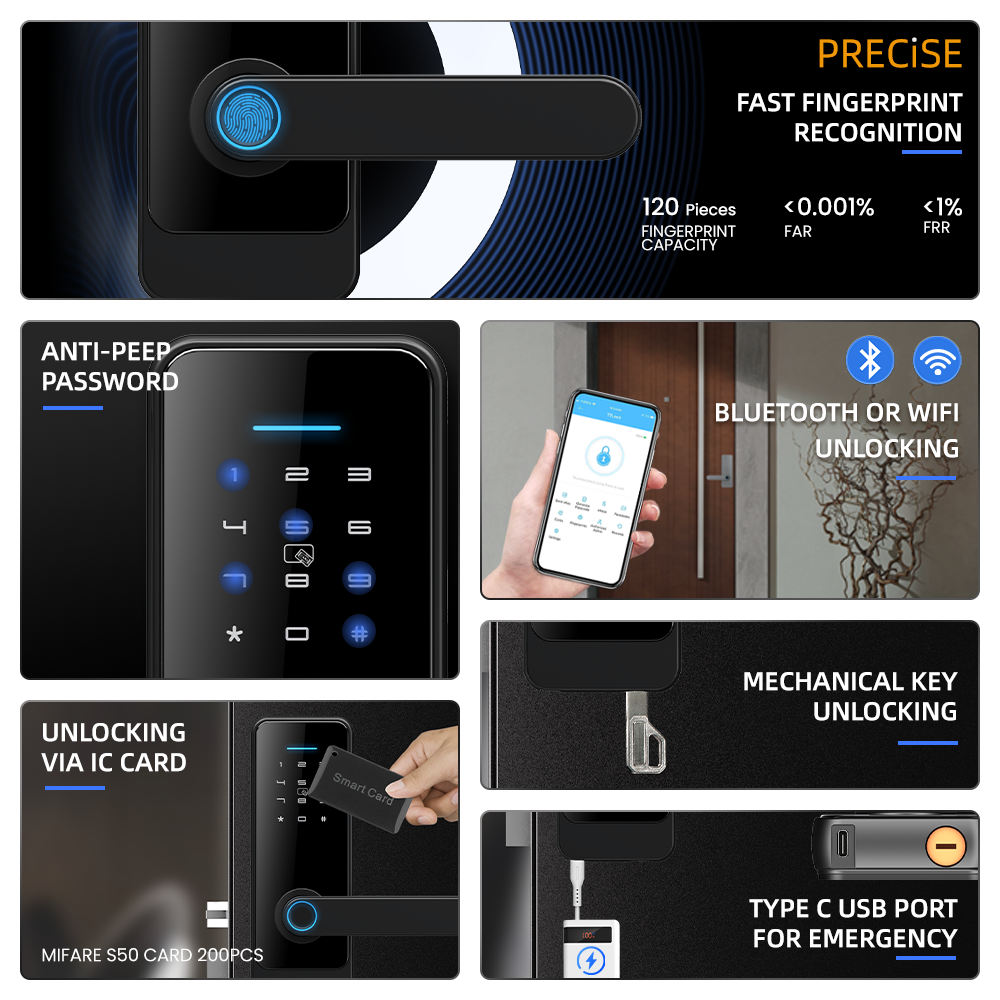 Fingerprint Password Digital Smart Lock SA-C89